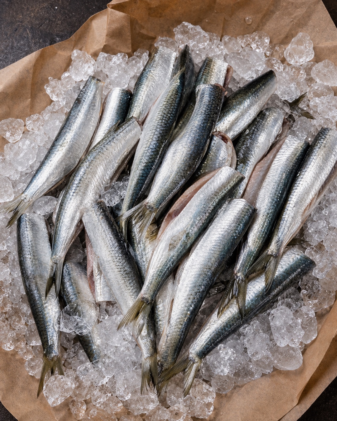 Baltic sprat and herring on ice